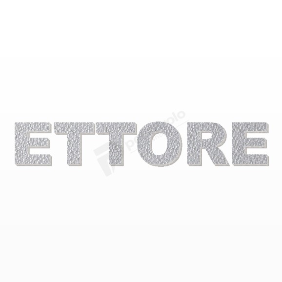 ETTORE nome in polistirolo - Arial - Argento - Senza base