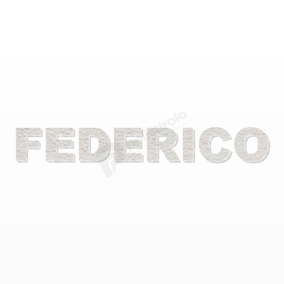 FEDERICO nome in polistirolo - Arial - Bianco - Senza base