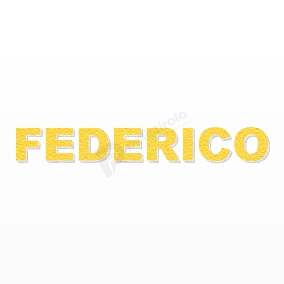 FEDERICO nome in polistirolo - Arial - Giallo - Senza base
