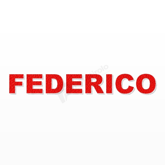 FEDERICO nome in polistirolo - Arial - Rosso - Senza base