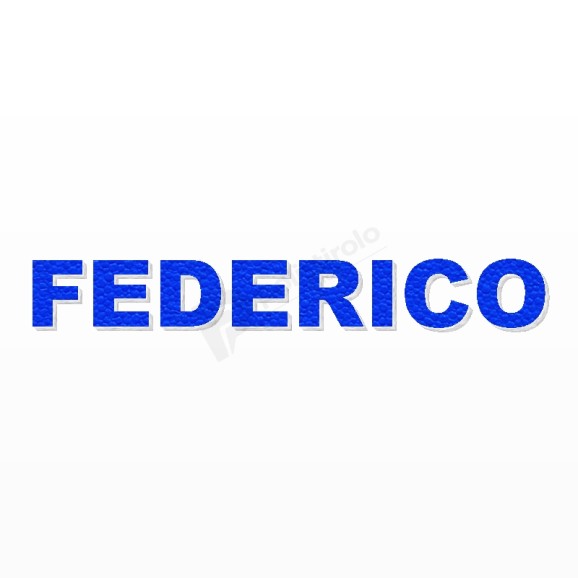FEDERICO nome in polistirolo - Arial - Blu - Senza base