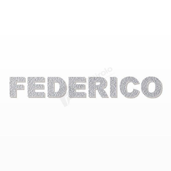 FEDERICO nome in polistirolo - Arial - Argento - Senza base