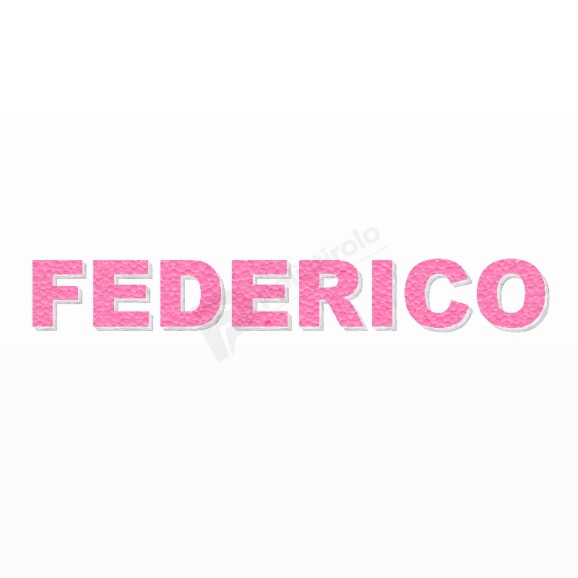 FEDERICO nome in polistirolo - Arial - Rosa - Senza base