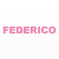 FEDERICO nome in polistirolo - Arial - Rosa - Senza base