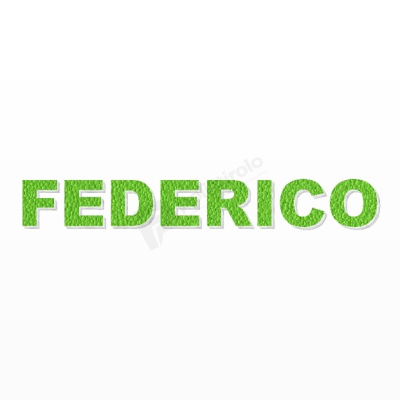 FEDERICO nome in polistirolo - Arial - Verde - Senza base