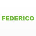 FEDERICO nome in polistirolo - Arial - Verde - Senza base