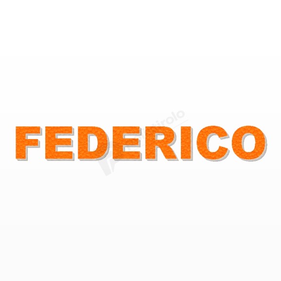 FEDERICO nome in polistirolo - Arial - Arancione - Senza base