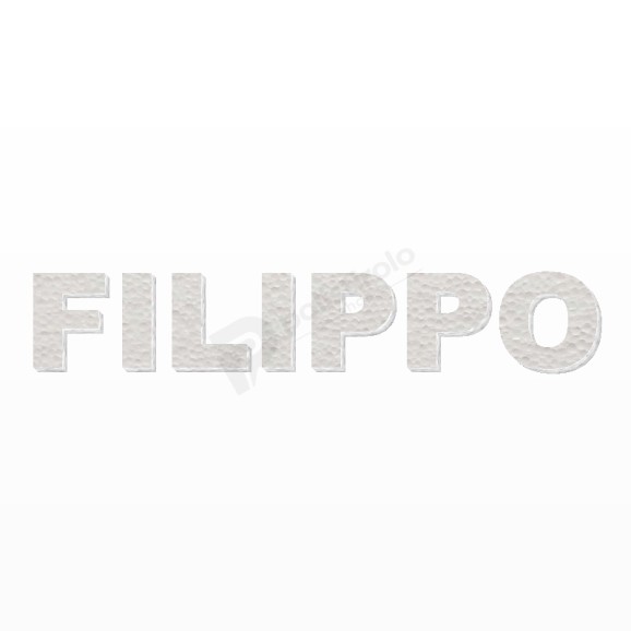 FILIPPO nome in polistirolo - Arial - Bianco - Senza base