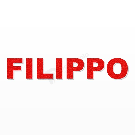 FILIPPO nome in polistirolo - Arial - Rosso - Senza base