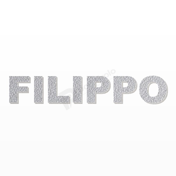 FILIPPO nome in polistirolo - Arial - Argento - Senza base