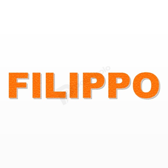 FILIPPO nome in polistirolo - Arial - Arancione - Senza base