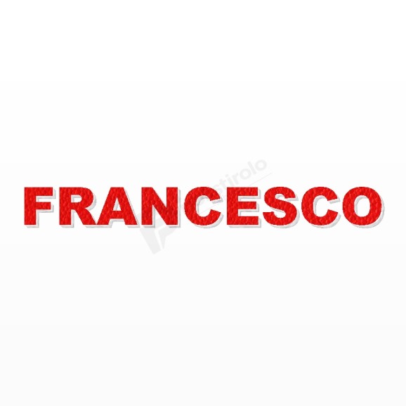 FRANCESCO nome in polistirolo - Arial - Rosso - Senza base