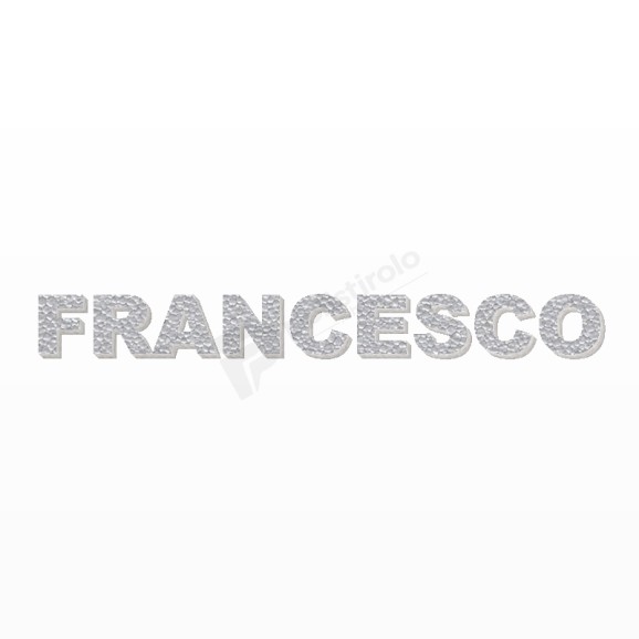 FRANCESCO nome in polistirolo - Arial - Argento - Senza base