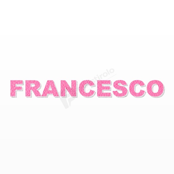 FRANCESCO nome in polistirolo - Arial - Rosa - Senza base