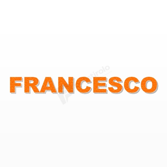 FRANCESCO nome in polistirolo - Arial - Arancione - Senza base