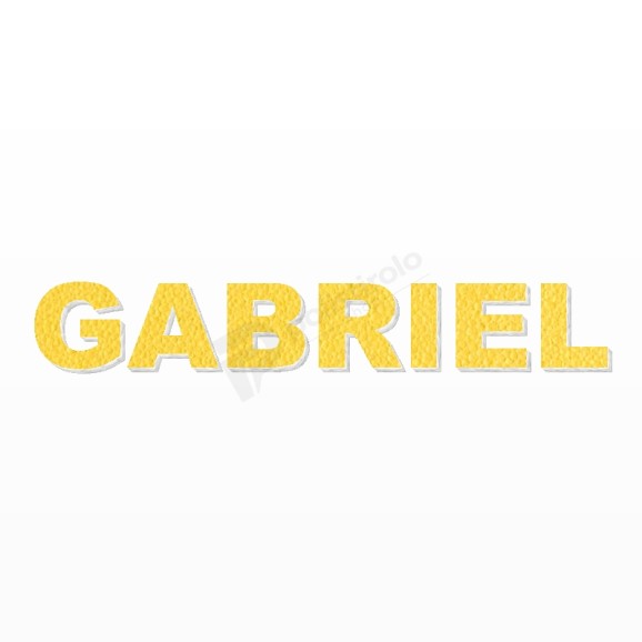 GABRIEL nome in polistirolo - Arial - Giallo - Senza base