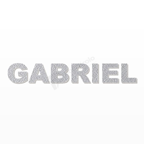 GABRIEL nome in polistirolo - Arial - Argento - Senza base
