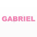 GABRIEL nome in polistirolo - Arial - Rosa - Senza base
