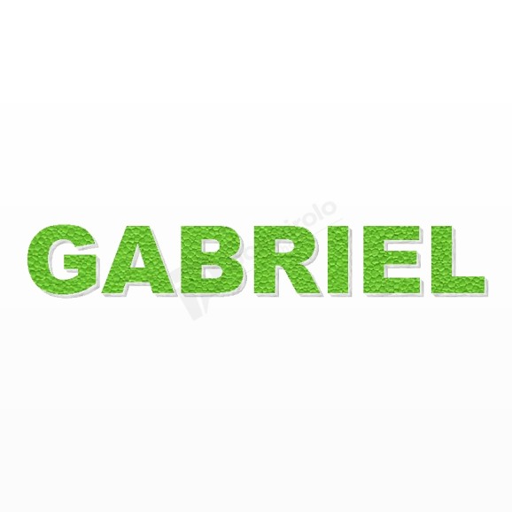 GABRIEL nome in polistirolo - Arial - Verde - Senza base