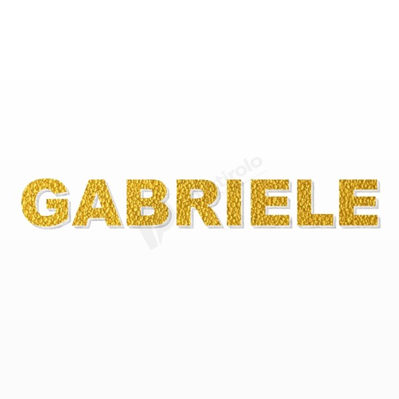 GABRIELE nome in polistirolo - Arial - Oro - Senza base