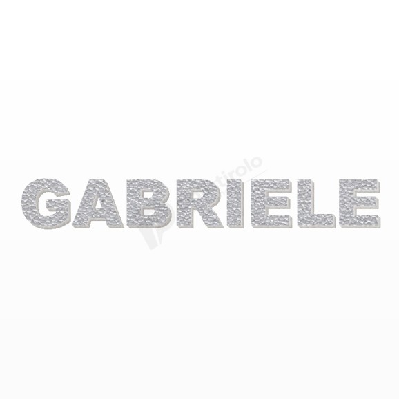 GABRIELE nome in polistirolo - Arial - Argento - Senza base