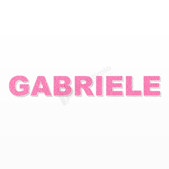 GABRIELE nome in polistirolo - Arial - Rosa - Senza base