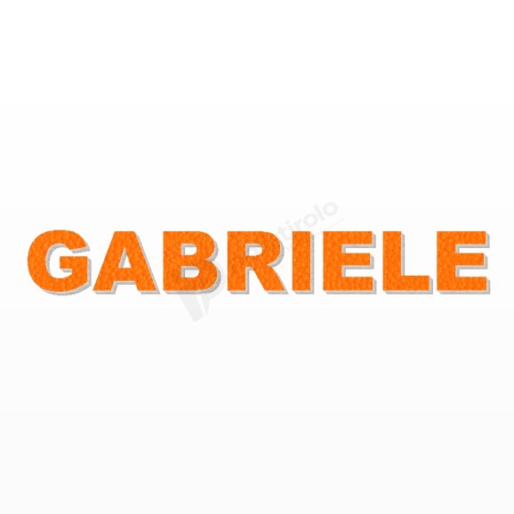 GABRIELE nome in polistirolo - Arial - Arancione - Senza base