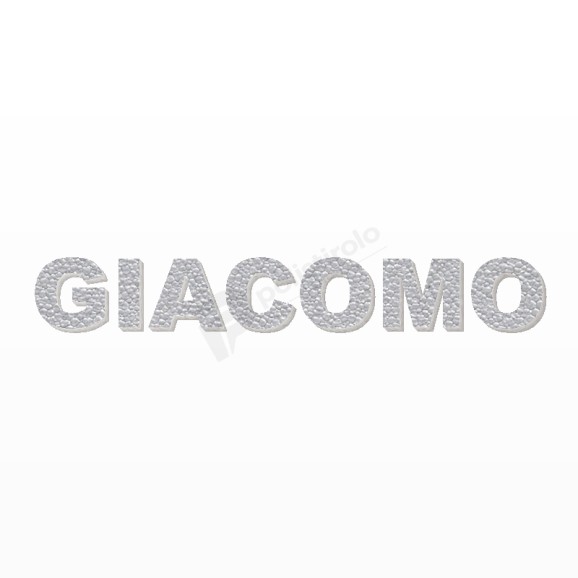 GIACOMO nome in polistirolo - Arial - Argento - Senza base
