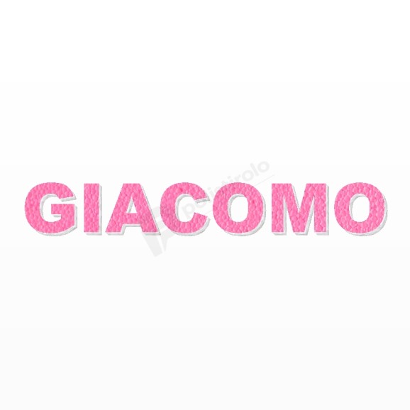 GIACOMO nome in polistirolo - Arial - Rosa - Senza base