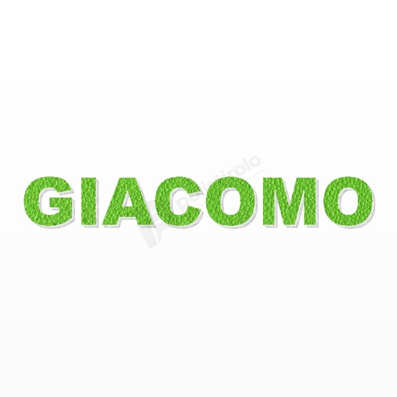 GIACOMO nome in polistirolo - Arial - Verde - Senza base