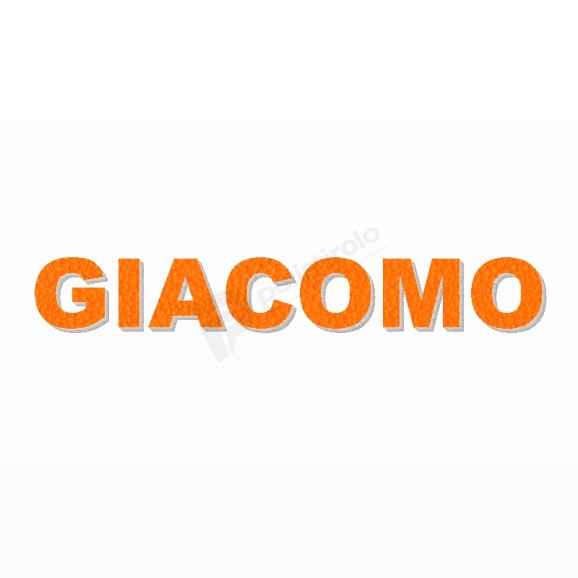 GIACOMO nome in polistirolo - Arial - Arancione - Senza base