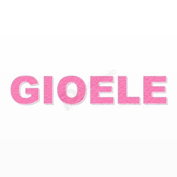 GIOELE nome in polistirolo - Arial - Rosa - Senza base