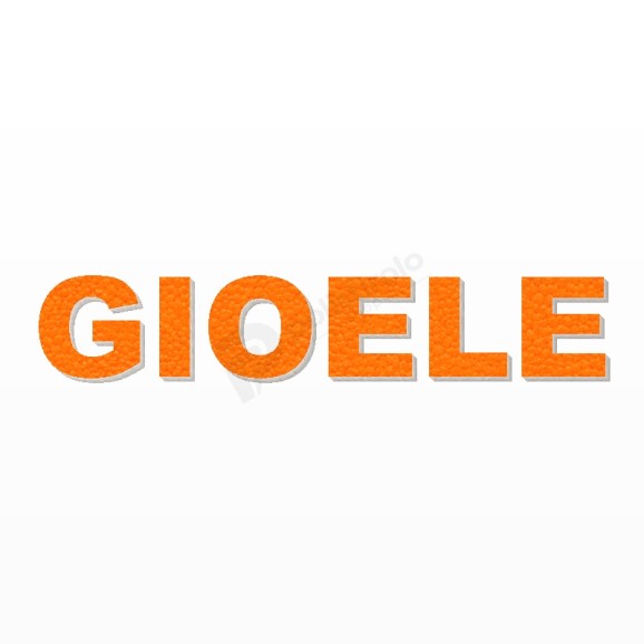 GIOELE nome in polistirolo - Arial - Arancione - Senza base