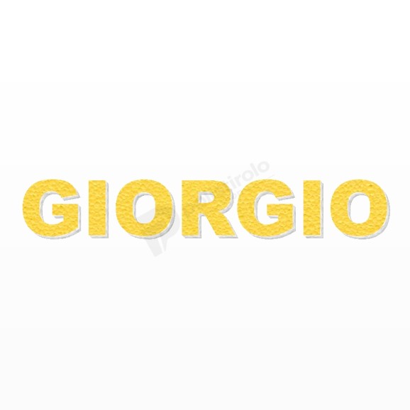 GIORGIO nome in polistirolo - Arial - Giallo - Senza base