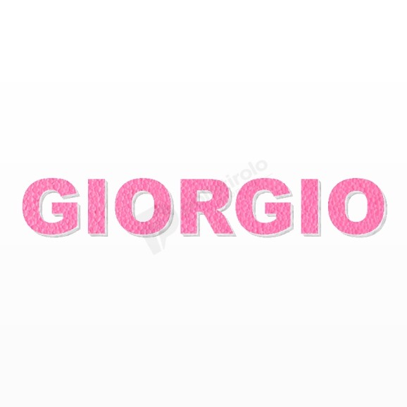 GIORGIO nome in polistirolo - Arial - Rosa - Senza base