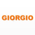GIORGIO nome in polistirolo - Arial - Arancione - Senza base