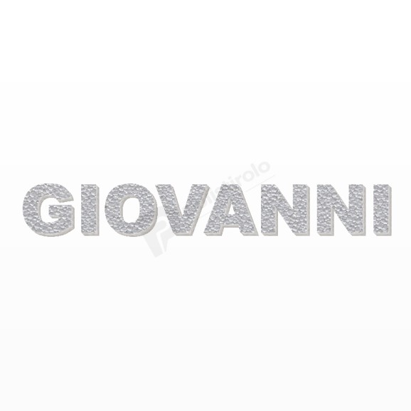 GIOVANNI nome in polistirolo - Arial - Argento - Senza base