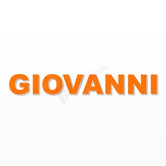 GIOVANNI nome in polistirolo - Arial - Arancione - Senza base