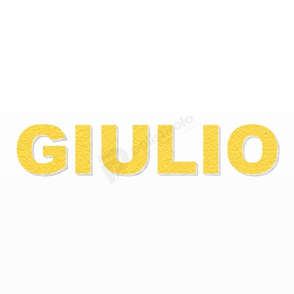 GIULIO nome in polistirolo - Arial - Giallo - Senza base