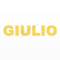 GIULIO nome in polistirolo - Arial - Giallo - Senza base