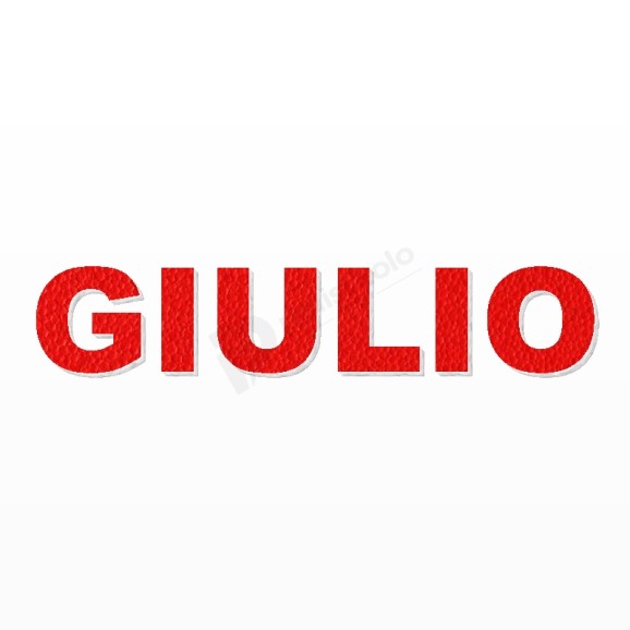 GIULIO nome in polistirolo - Arial - Rosso - Senza base