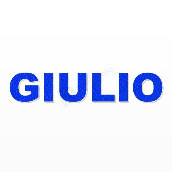 GIULIO nome in polistirolo - Arial - Blu - Senza base