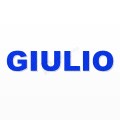 GIULIO nome in polistirolo - Arial - Blu - Senza base