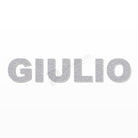 GIULIO nome in polistirolo - Arial - Argento - Senza base