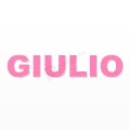 GIULIO nome in polistirolo - Arial - Rosa - Senza base