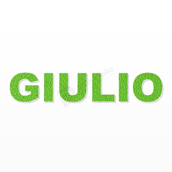 GIULIO nome in polistirolo - Arial - Verde - Senza base