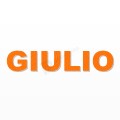 GIULIO nome in polistirolo - Arial - Arancione - Senza base