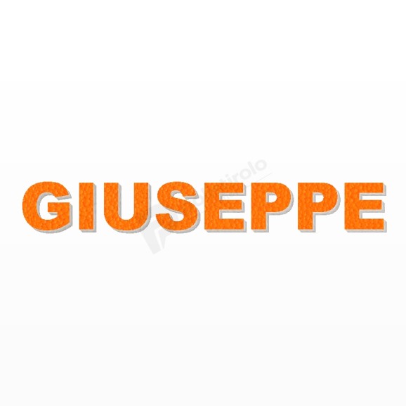 GIUSEPPE nome in polistirolo - Arial - Arancione - Senza base