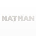 NATHAN nome in polistirolo - Arial - Bianco - Senza base