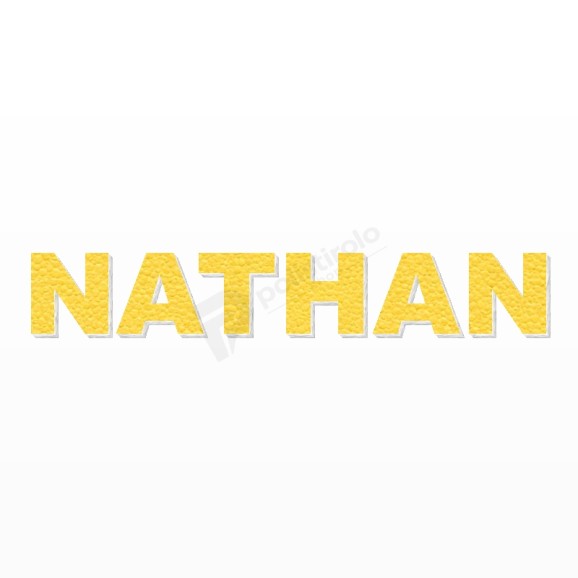 NATHAN nome in polistirolo - Arial - Giallo - Senza base